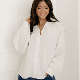 Mabel Crinkled Texture Button Down Loose Shirt