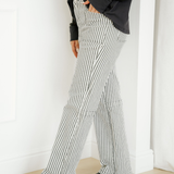 Cassie Stripe Patch Pocket High Waist Shift Denim Jeans