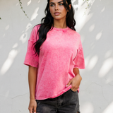 Campbell Cotton Mineral Washed Oversize Tee - Pink