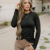 Rylie Basic Long Sleeve Tee - Black