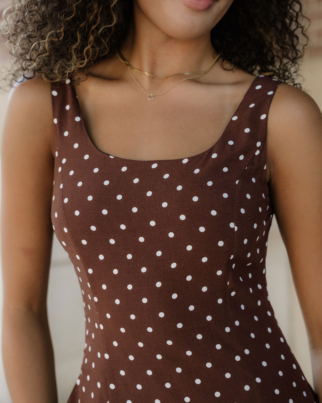 Scottie Polka Dot Print Square Neck Sleeveless Vacation Long Dress