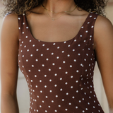 Scottie Polka Dot Print Square Neck Sleeveless Vacation Long Dress