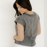 Mineral Wash Boxy Fit Cotton Tank Top - Gray