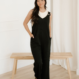 Zinnia Raw Seam Big Flower Patched Loose Overall Jumper