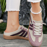 Warren Eyelet PU Leather Patchwork Color Pop Sneakers