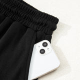 Striped Sweatshirt and Shorts Set - Black | Dropship