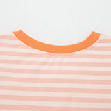 Weekend Retreat Set Contrast Neck Loose Tee and Drawstring Shorts Set - Pink
