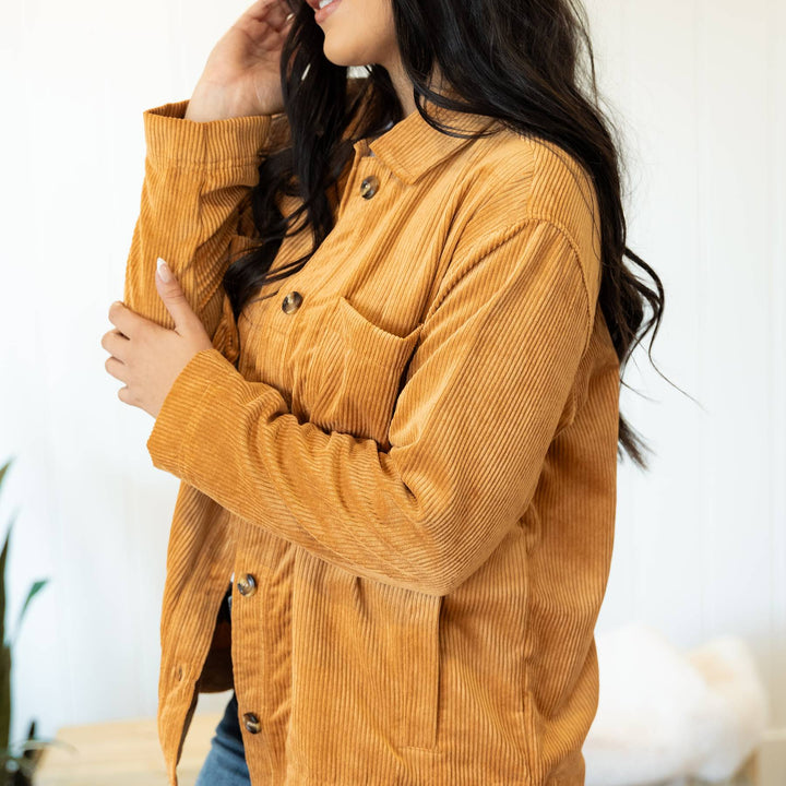 Laramie Corduroy Shacket - Caramel