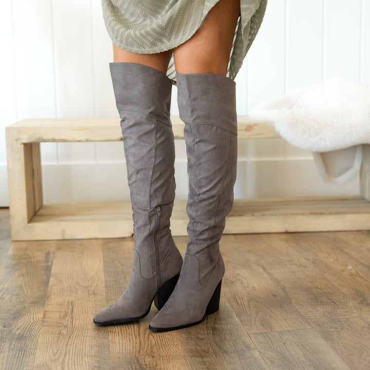 Rylan Boots - Grey Suede