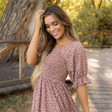 Delilah Dress - Brown Floral
