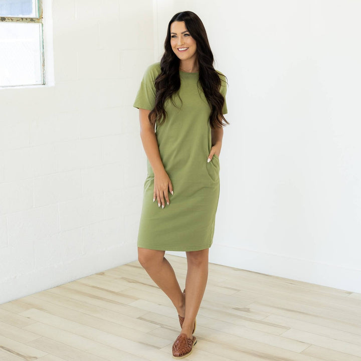 Ash Tee Shirt Dress - Basil