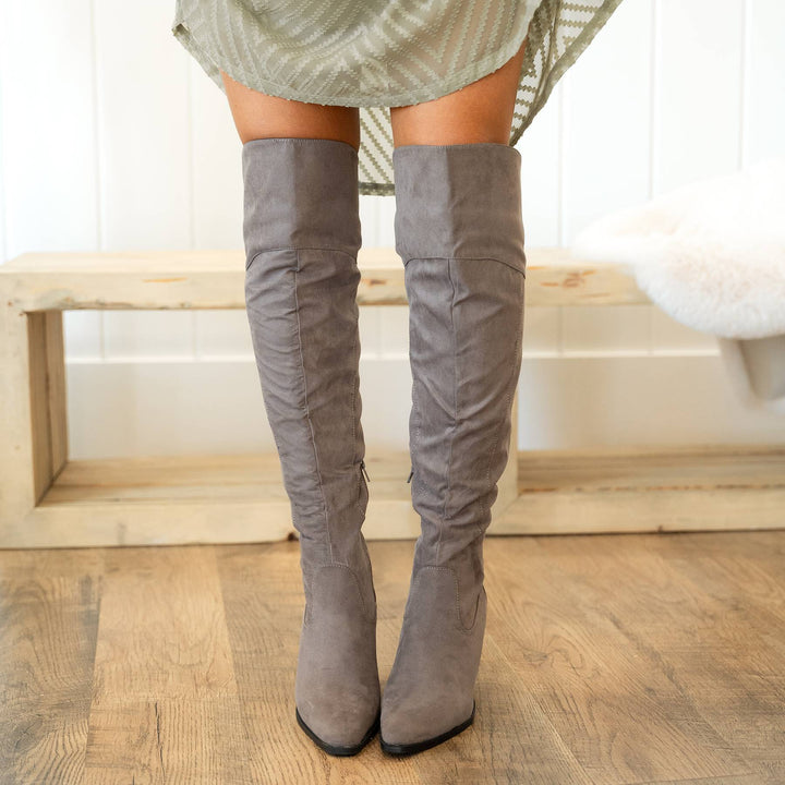 Rylan Boots - Grey Suede