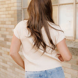 Ayla Short Sleeve Sweater - Oatmeal | Dropship