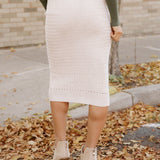 Sweater Midi Skirt - Cream