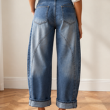 Alice Curved-Knife Ankle-Length Casual Jeans
