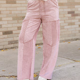 Hazel Drawstring Pants - Pink | Dropship