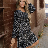 Isabella Long Sleeve Frilly Shirred Square Neck Mini Dress | Dropship