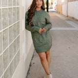 Cable Knit Sweater Dress - Green | Dropship
