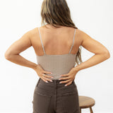 Nora Lace Tank - Ash Mocha