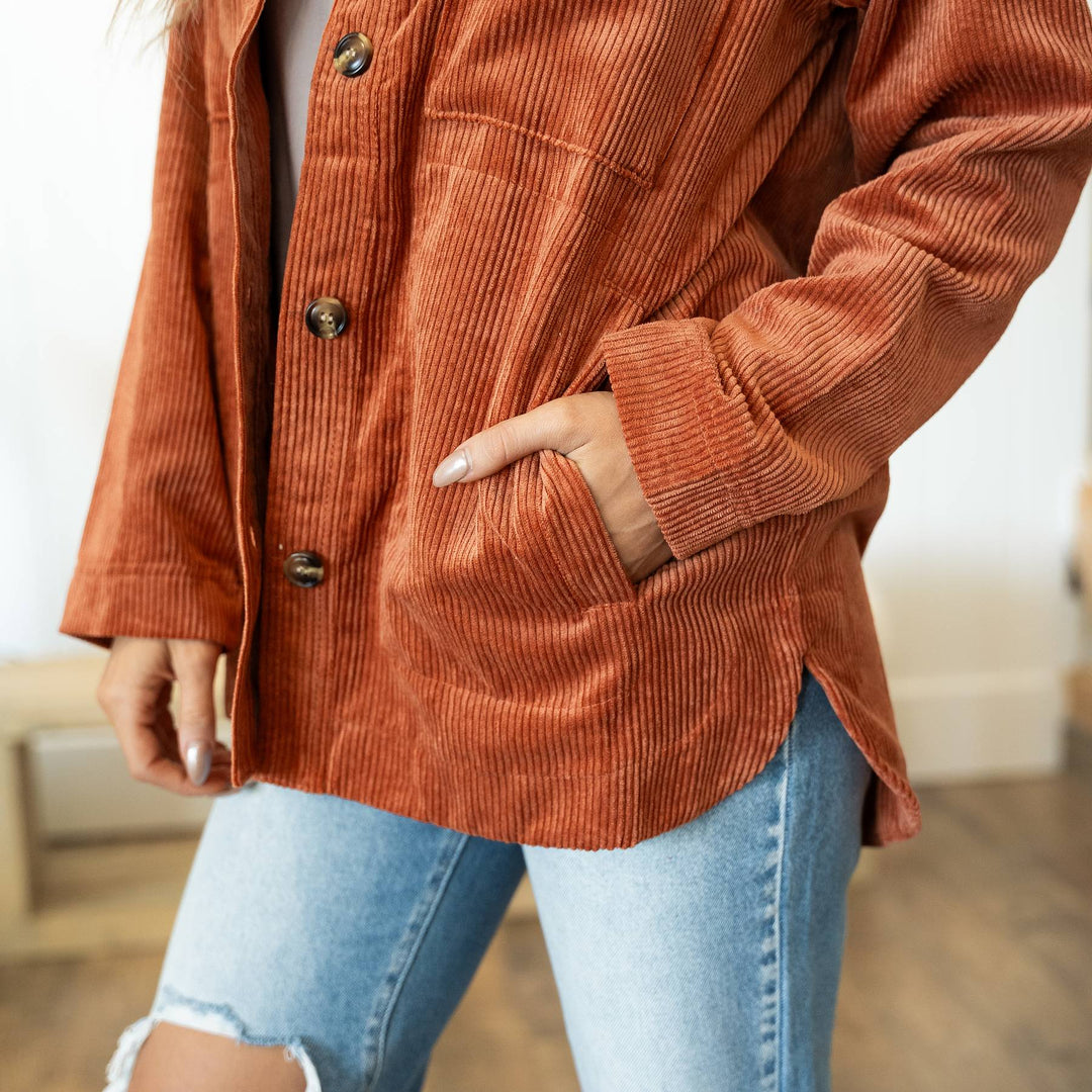 Laramie Corduroy Shacket - Ginger