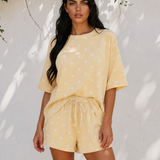 Dottie Short Sleeve Loose Top Drawstring Shorts Set