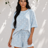 Dottie Short Sleeve Loose Top Drawstring Shorts Set