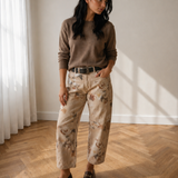 Meadow Floral Print Relaxed Barrel Jeans