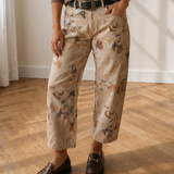 Meadow Floral Print Relaxed Barrel Jeans
