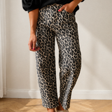 Bailey Leopard Print Barrel Jeans