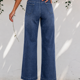 Sutton Wide Leg Pocketed High Waist Jeans