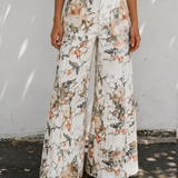 Meadow Vintage Style Floral Print High Waist Wide Leg Jeans