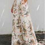 Meadow Vintage Style Floral Print High Waist Wide Leg Jeans