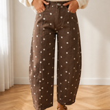 Dallas Polka Dot Print Barrel Jeans