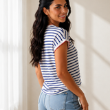 Briar Round Neck Cap Sleeve Tee