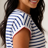 Briar Round Neck Cap Sleeve Tee