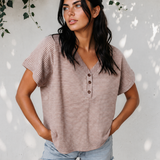 Jolie V Neck High Low Side Slit T Shirt