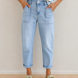 Calla High Rise Relaxed Patch Pocket Jeans