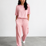 On The Go Set Half Sleeve T-Shirt & Cargo Sweatpants Set