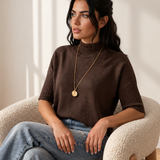 Raya High Neck Short Sleeve Sweater