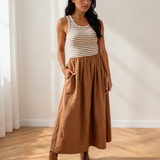 Olivia Striped Sleeveless Dress