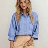 Blake Drop Shoulder Bracelet Sleeve Chambray Shirt