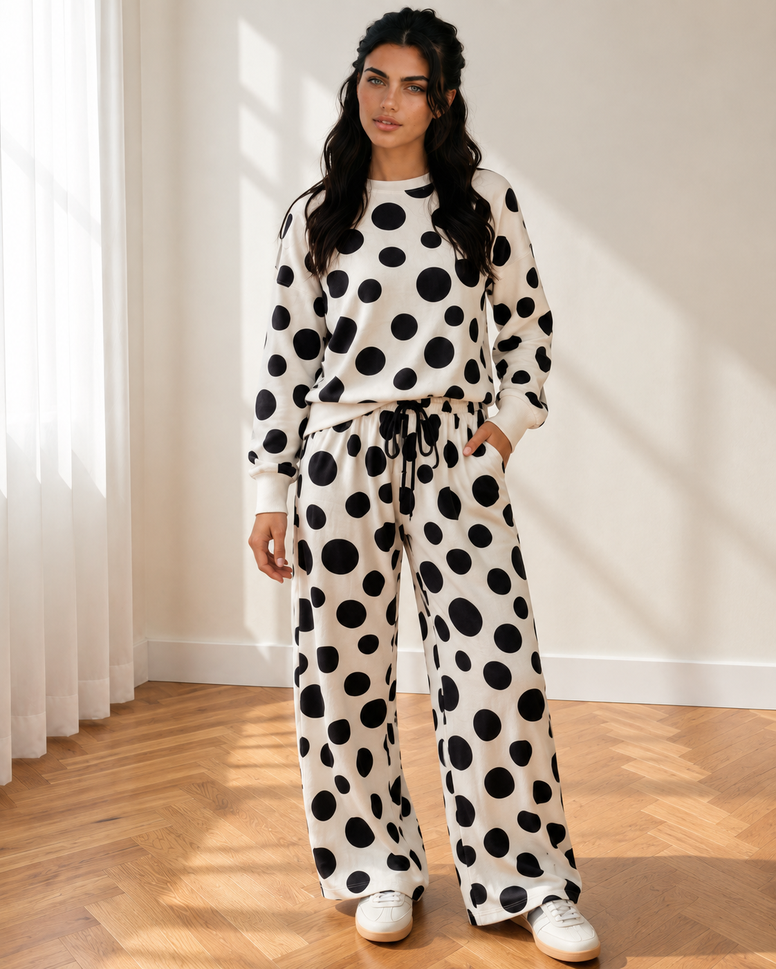 Ainsley Polka Dot Drawstring Pants Set