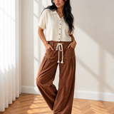 Sienna Drawstring Corduroy Pants
