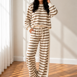 Lily Drawstring Pant Set - Brown