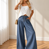 Abigail Polka Dot Wide Leg Jeans | Drawstring Denim