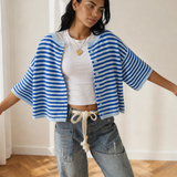 Freya Half Sleeve Knit Button Down Sweater Cardigan