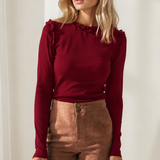 Phoebe Frill Detail Long Sleeve Top