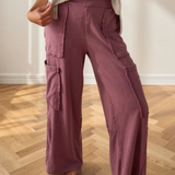 Colbie Mineral Wash Cargo Patched Pocket Utility Sweatpants