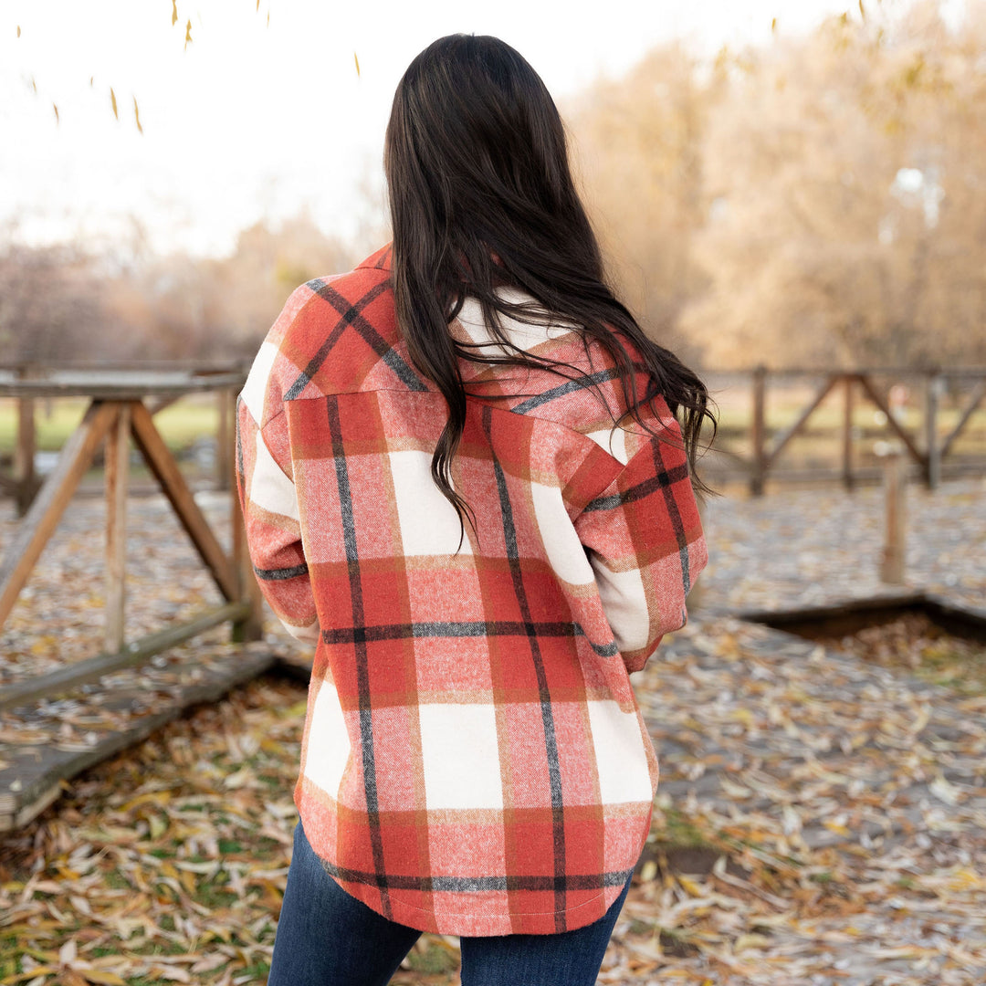 Beth Plaid Shacket - Spice