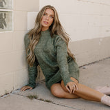 Cable Knit Sweater Dress - Green | Dropship